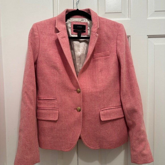 J. Crew Jackets & Blazers - J. Crew Rose Pink Wool-Blend Tailored Schoolboy Blazer with Gold Buttons